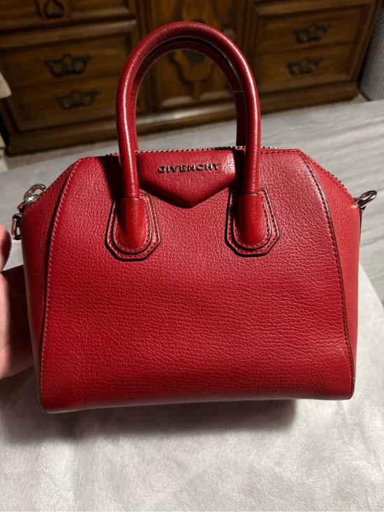 Givenchy Handbags - Givenchy Red Leather Antigona-Style Mini Satchel